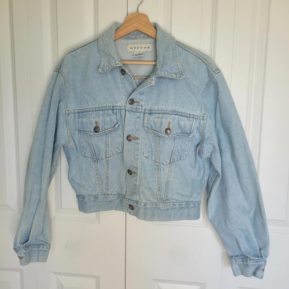 Merona Light Wash Womens Denim Jacket size Small